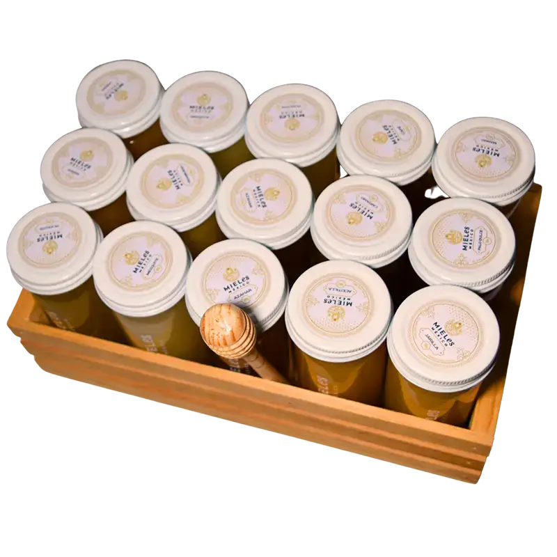 Paquete de miel de abeja de 15 flores diferentes, 15 x 180g