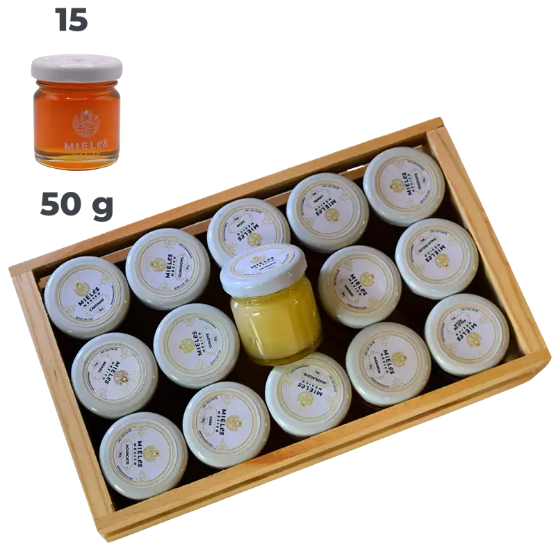Paquete de miel especial, 15 mieles de abeja 100% pura