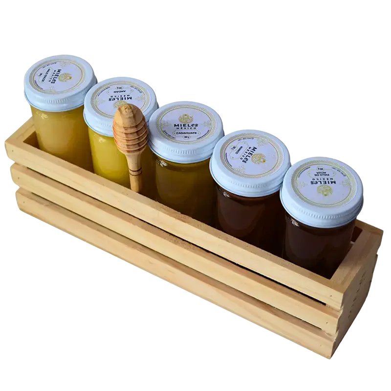 Paquete de miel de abeja de 5 flores diferentes, 5 x 180g