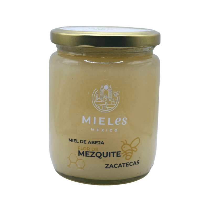 Miel de abeja, cruda, pura y natural de flor de mezquite 650 g
