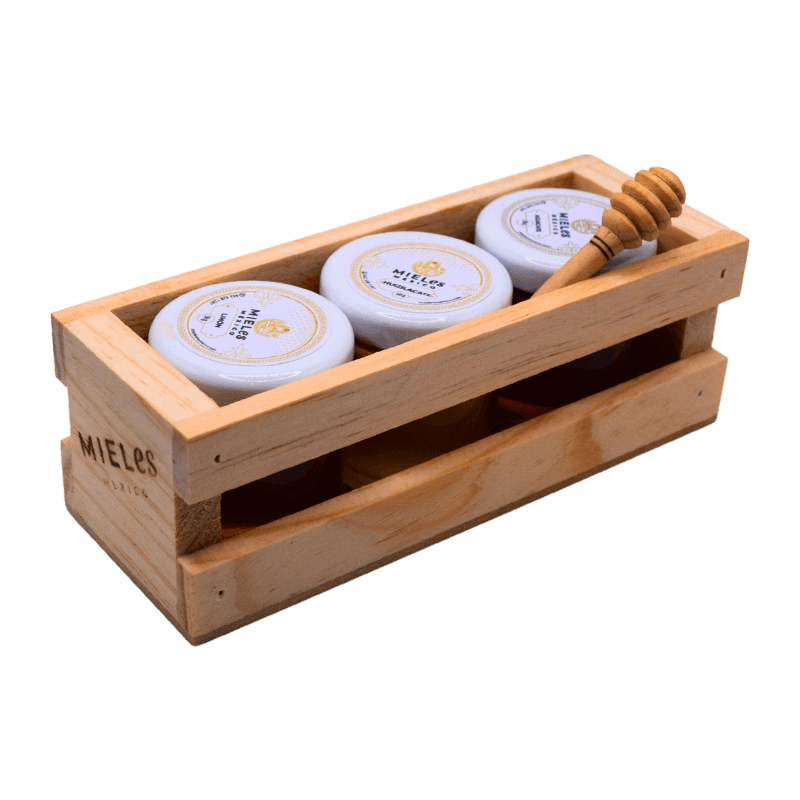 Paquete de miel de abeja de 3 flores diferentes, 3 x 180g