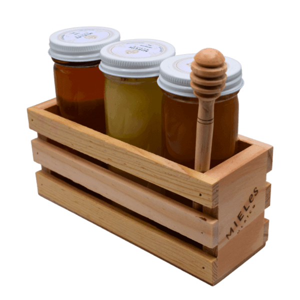 Paquete de miel de abeja de 3 flores diferentes, 3 x 180g