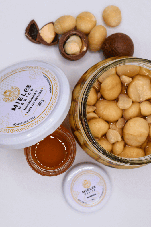 Nuez de macadamia con miel de azahar de mielesmexico.com