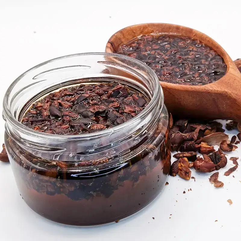 Nibs de cacao con miel de abeja