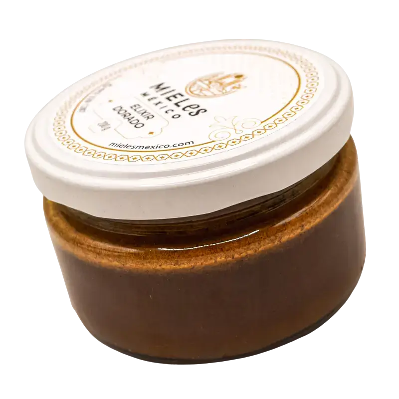Elixir dorado: miel dorada de mezquite con especias, 200 g